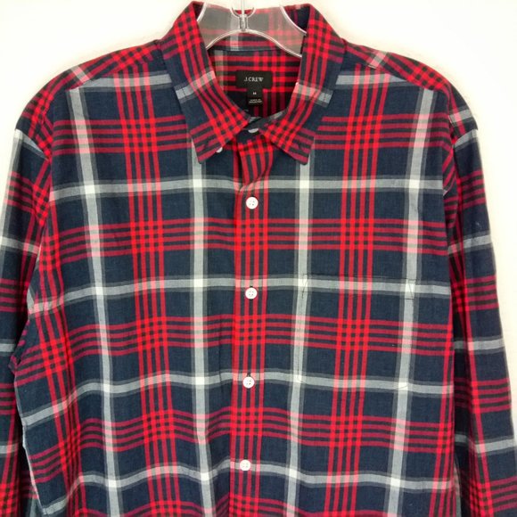 J. Crew Men's 100% Cotton Plaid Button Down Shirt - Picture 2 of 14